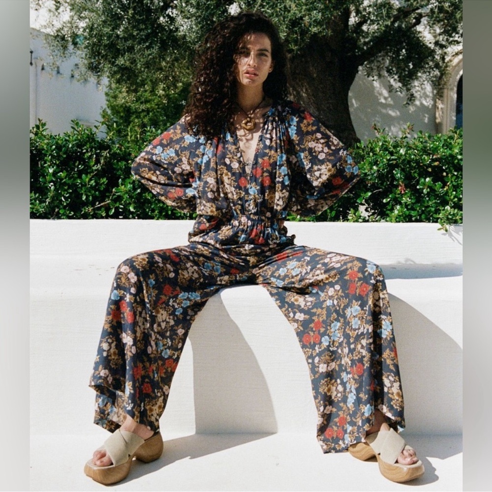 Spell Flora Button Down Blouse in Mystic Small Floral Bohemian
